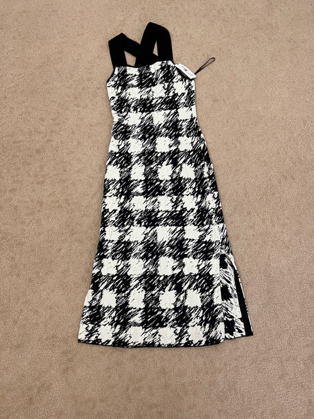 Proenza Schouler Black & White Houndstooth Midi Dress